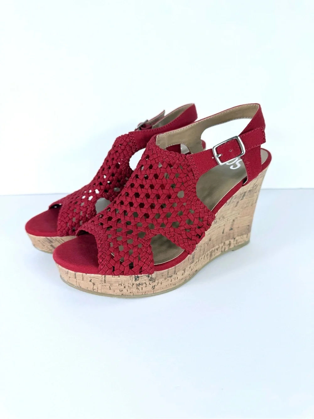 SO Red Wedge Sandals